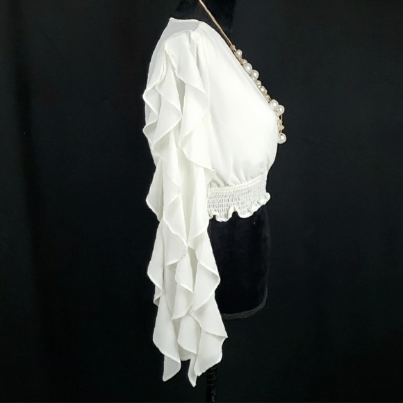 Privy Ruffle Long Sleeve Top Size Small - Picture 9 of 10